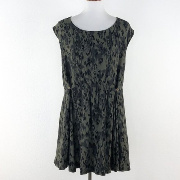 Free People Fake Love Mini Camo Dress Open Back L - Picture 2 of 5